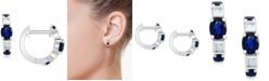 EFFY Collection EFFY&reg; Sapphire (5/8 ct. t.w.) & Diamond (1/10 ct. t.w.) Extra Small Huggie Hoop Earrings in 14k White Gold, 0.37"